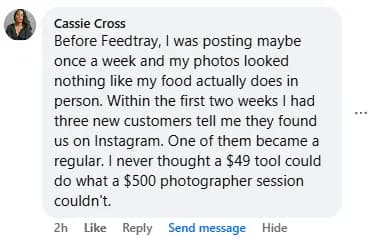 Feedtray customer testimonial