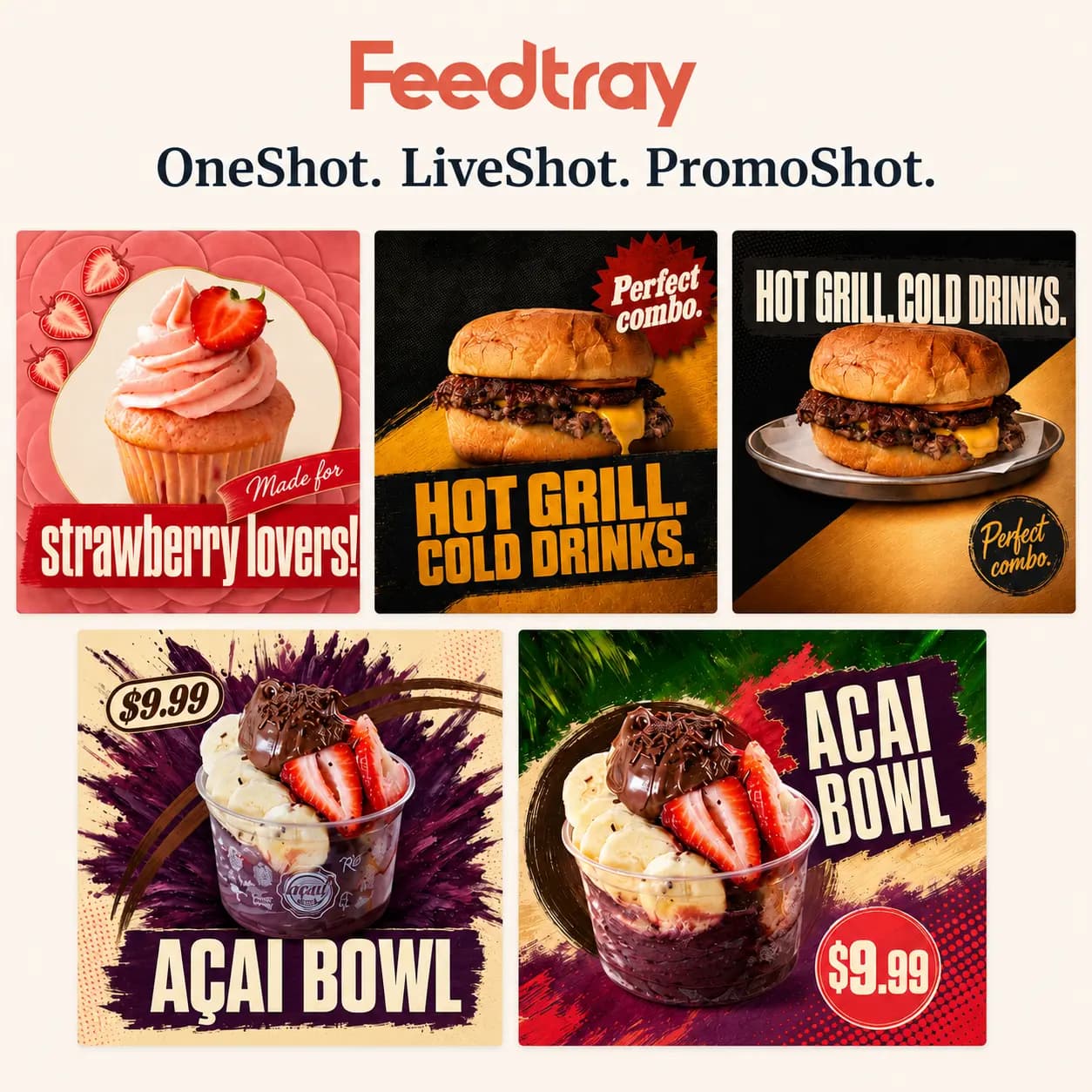 Feedtray OneShot, LiveShot, and PromoShot engine options for your enhanced image