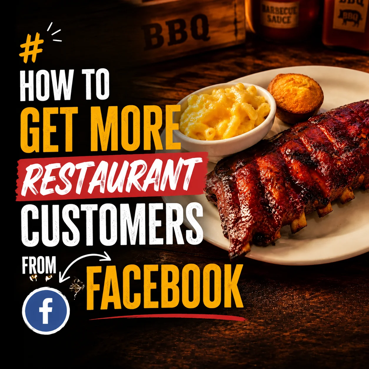 Before and after restaurant food photo enhanced with Feedtray showing how to get more restaurant customers from Facebook